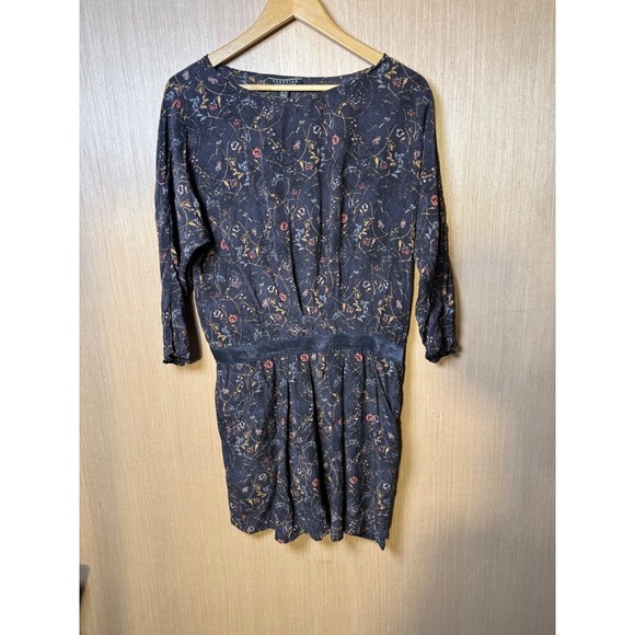 Peruvian Connection Silk Dress Women's Size 10 Floral Print Long Sleeve - Picture 1 of 7